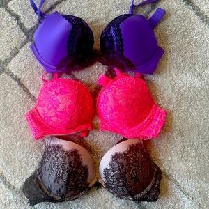 Lot of Victoria’s Secret Push up bras 36B